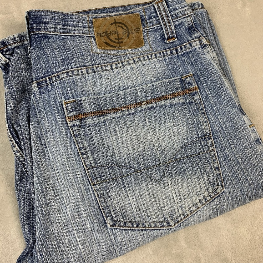 Royal Blue Baggy Shorts Mens 36 Blue Denim Jorts Baggy Y2K Skater Retro Vintage